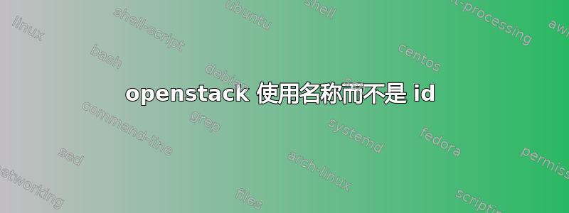 openstack 使用名称而不是 id