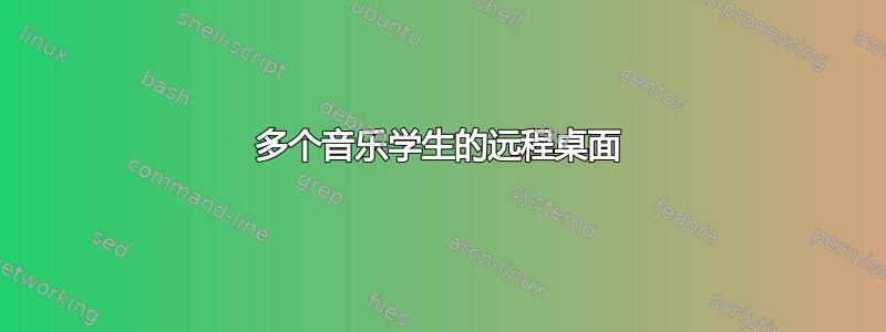 多个音乐学生的远程桌面