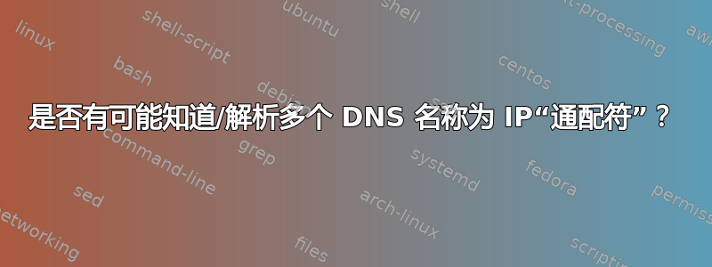 是否有可能知道/解析多个 DNS 名称为 IP“通配符”？