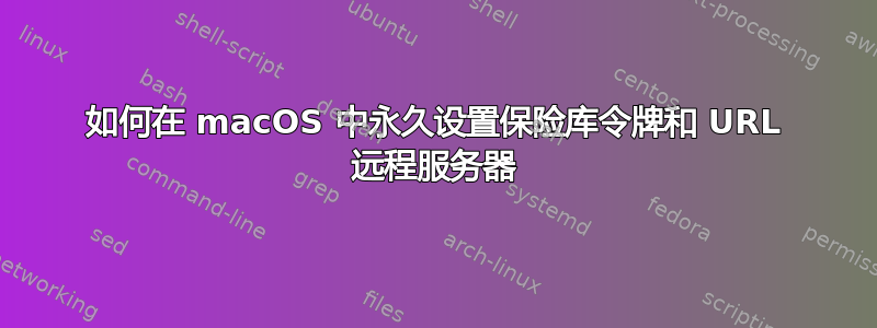 如何在 macOS 中永久设置保险库令牌和 URL 远程服务器