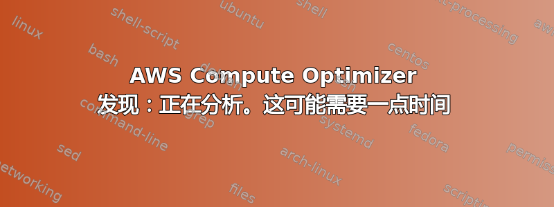 AWS Compute Optimizer 发现：正在分析。这可能需要一点时间