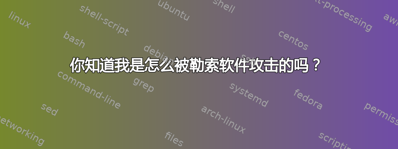 你知道我是怎么被勒索软件攻击的吗？