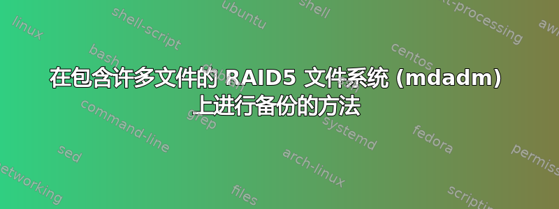 在包含许多文件的 RAID5 文件系统 (mdadm) 上进行备份的方法