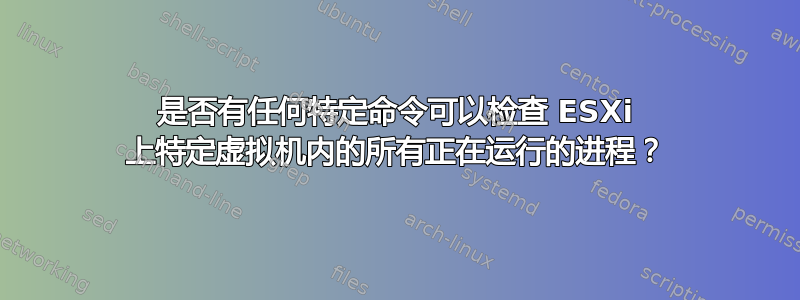 是否有任何特定命令可以检查 ESXi 上特定虚拟机内的所有正在运行的进程？