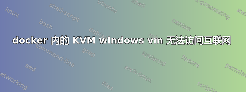 docker 内的 KVM windows vm 无法访问互联网