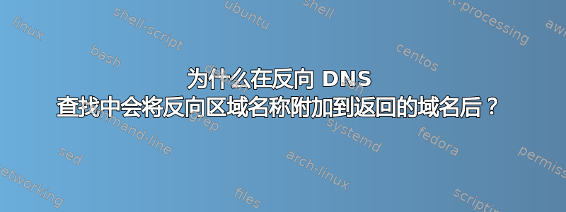 为什么在反向 DNS 查找中会将反向区域名称附加到返回的域名后？