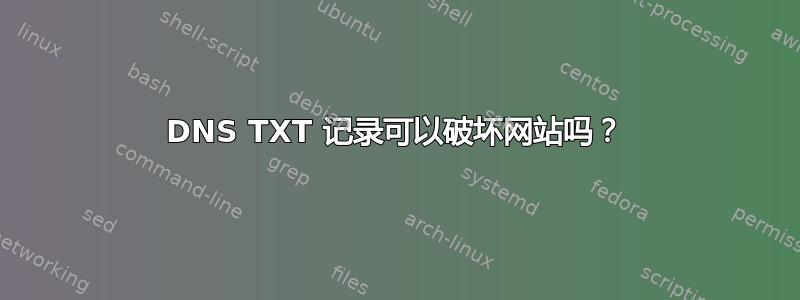 DNS TXT 记录可以破坏网站吗？