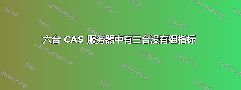 六台 CAS 服务器中有三台没有组指标