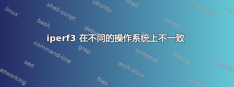 iperf3 在不同的操作系统上不一致