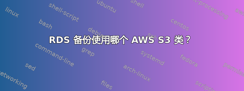 RDS 备份使用哪个 AWS S3 类？