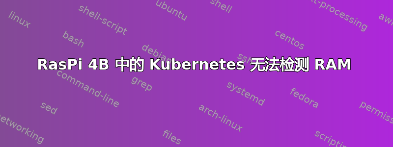 RasPi 4B 中的 Kubernetes 无法检测 RAM