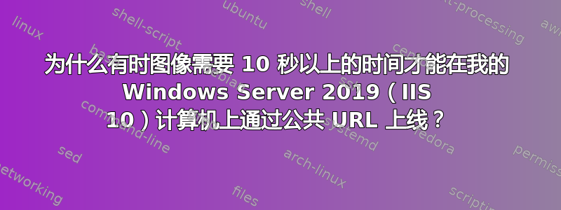 为什么有时图像需要 10 秒以上的时间才能在我的 Windows Server 2019（IIS 10）计算机上通过公共 URL 上线？