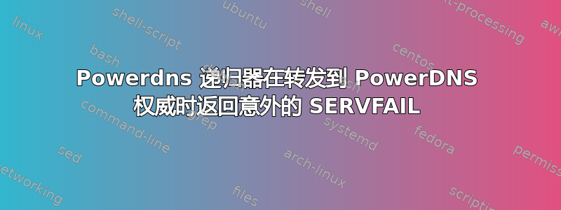 Powerdns 递归器在转发到 PowerDNS 权威时返回意外的 SERVFAIL