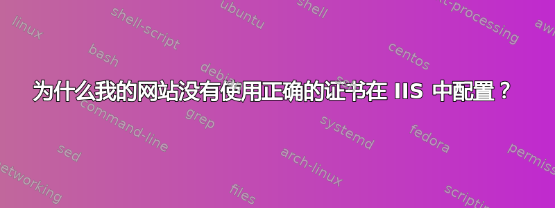 为什么我的网站没有使用正确的证书在 IIS 中配置？