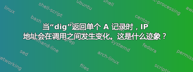 当“dig”返回单个 A 记录时，IP 地址会在调用之间发生变化。这是什么迹象？