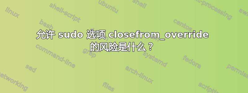 允许 sudo 选项 closefrom_override 的风险是什么？