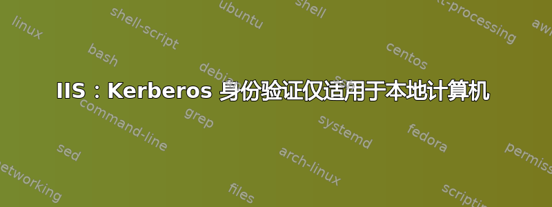 IIS：Kerberos 身份验证仅适用于本地计算机