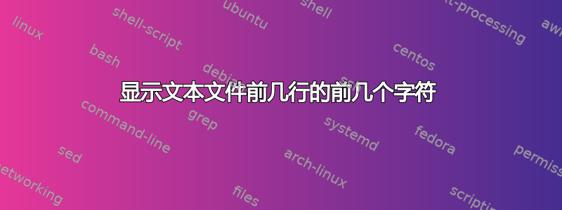 显示文本文件前几行的前几个字符