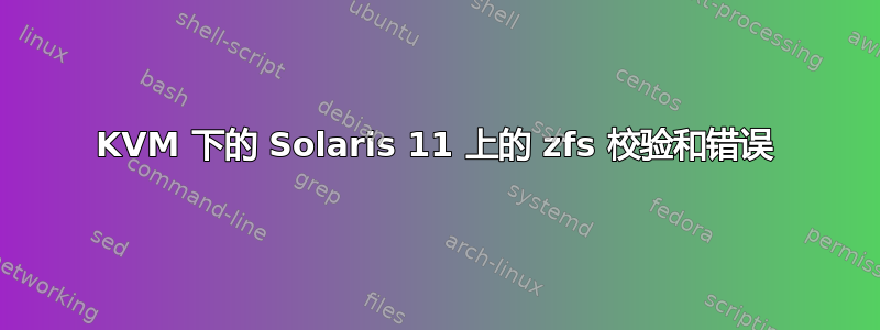 KVM 下的 Solaris 11 上的 zfs 校验和错误