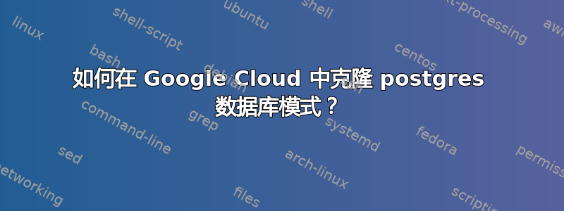 如何在 Google Cloud 中克隆 postgres 数据库模式？