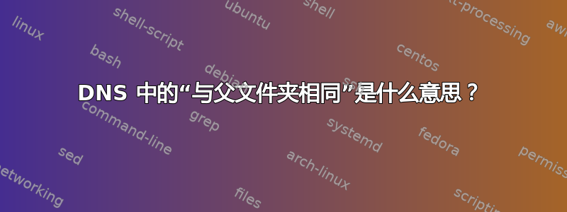 DNS 中的“与父文件夹相同”是什么意思？