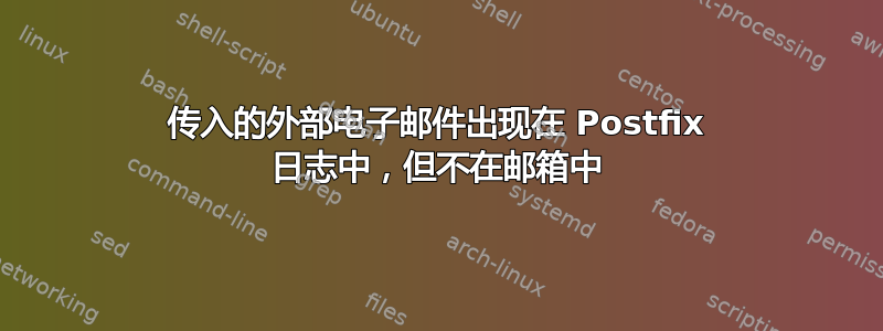 传入的外部电子邮件出现在 Postfix 日志中，但不在邮箱中