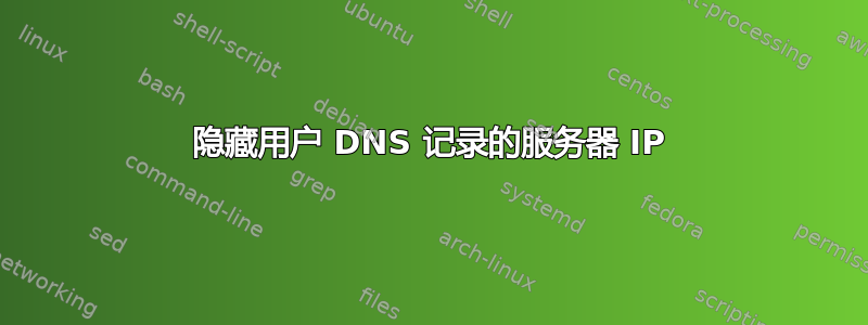 隐藏用户 DNS 记录的服务器 IP