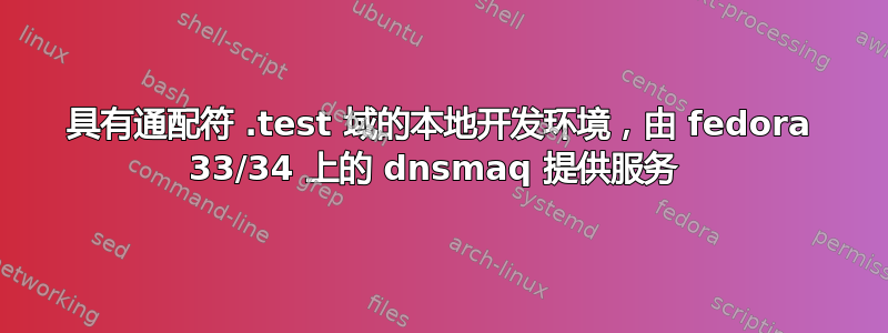 具有通配符 .test 域的本地开发环境，由 fedora 33/34 上的 dnsmaq 提供服务 