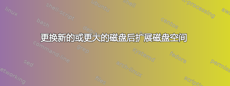 更换新的或更大的磁盘后扩展磁盘空间