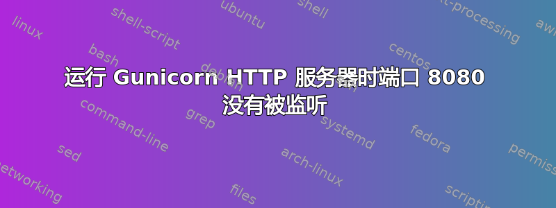 运行 Gunicorn HTTP 服务器时端口 8080 没有被监听