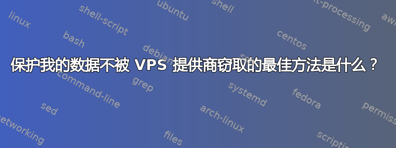 保护我的数据不被 VPS 提供商窃取的最佳方法是什么？