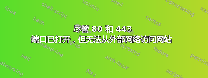 尽管 80 和 443 端口已打开，但无法从外部网络访问网站 