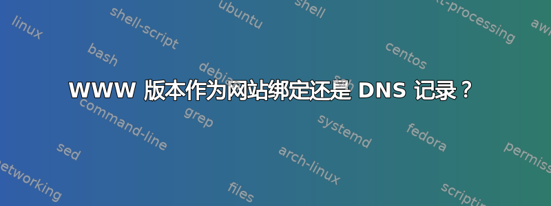 WWW 版本作为网站绑定还是 DNS 记录？