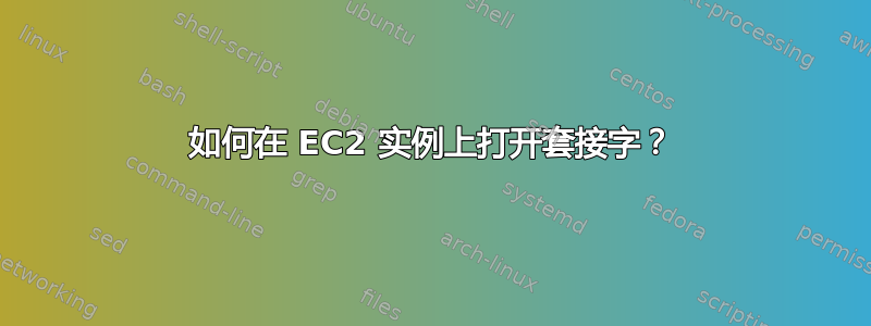 如何在 EC2 实例上打开套接字？