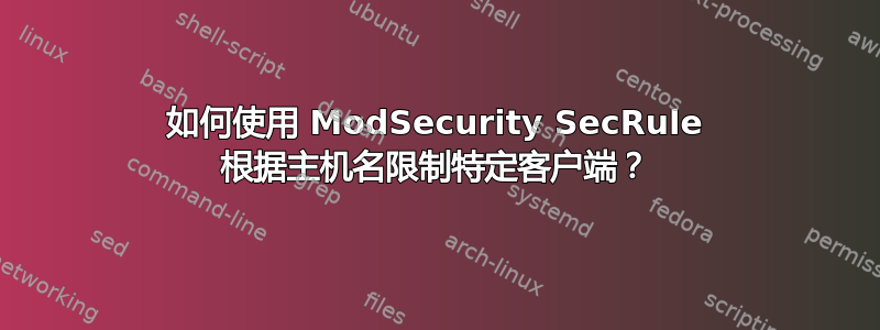 如何使用 ModSecurity SecRule 根据主机名限制特定客户端？