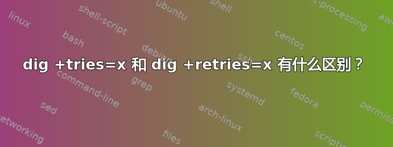 dig +tries=x 和 dig +retries=x 有什么区别？