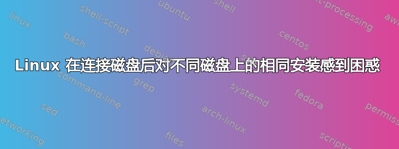 Linux 在连接磁盘后对不同磁盘上的相同安装感到困惑