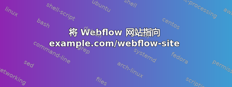 将 Webflow 网站指向 example.com/webflow-site