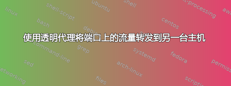 使用透明代理将端口上的流量转发到另一台主机