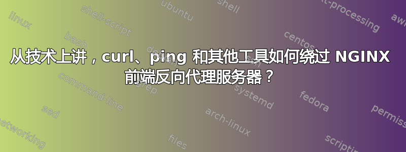 从技术上讲，curl、ping 和其他工具如何绕过 NGINX 前端反向代理服务器？