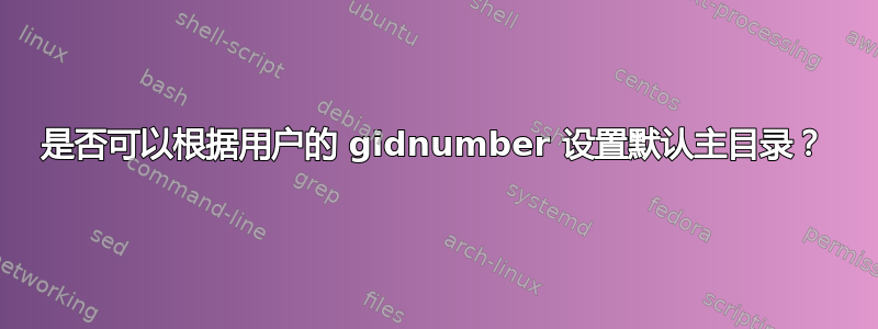 是否可以根据用户的 gidnumber 设置默认主目录？