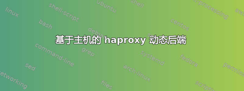 基于主机的 haproxy 动态后端