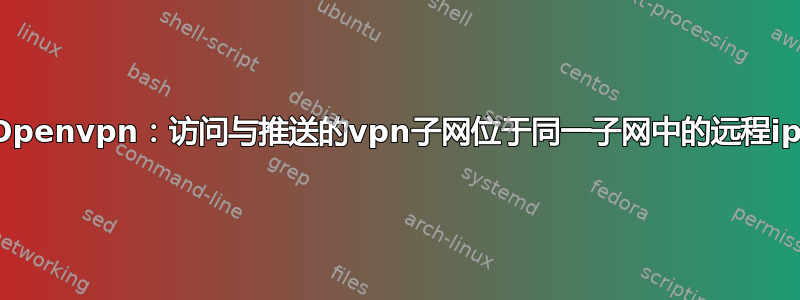 Openvpn：访问与推送的vpn子网位于同一子网中的远程ip