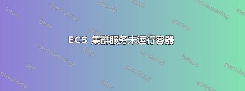 ECS 集群服务未运行容器