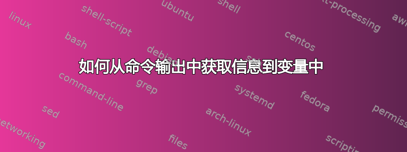 如何从命令输出中获取信息到变量中