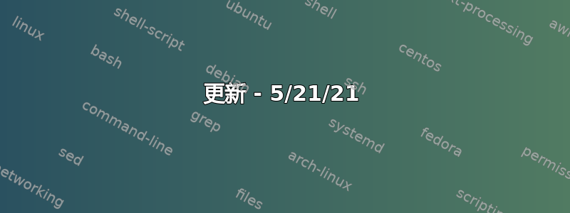 更新 - 5/21/21