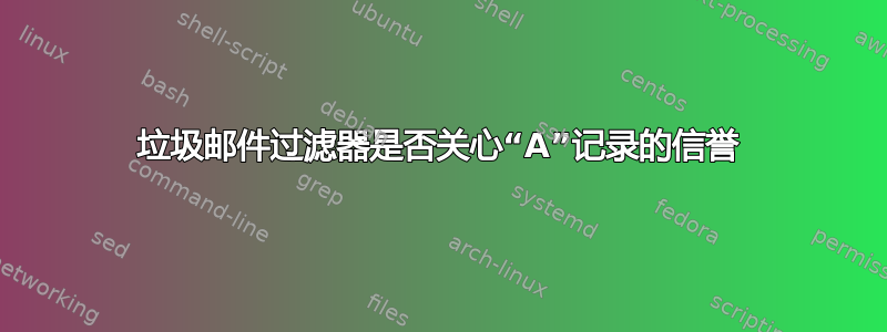 垃圾邮件过滤器是否关心“A”记录的信誉