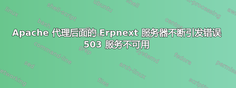 Apache 代理后面的 Erpnext 服务器不断引发错误 503 服务不可用