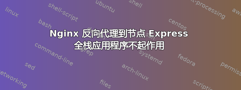 Nginx 反向代理到节点 Express 全栈应用程序不起作用