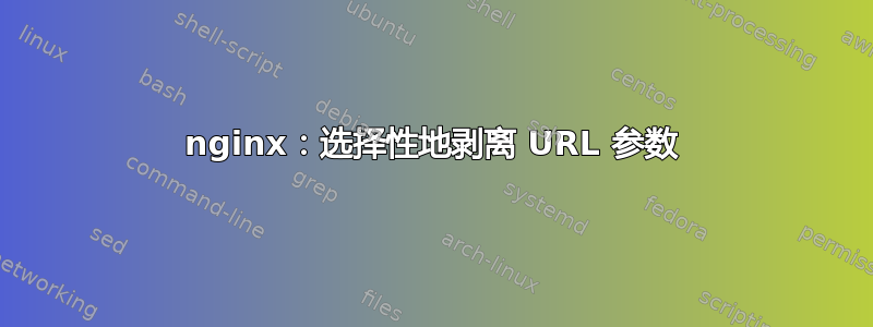 nginx：选择性地剥离 URL 参数